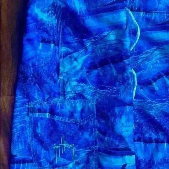 Guy Harvey Legend Marlins Camo Board Short in Royal Blue size 36 - Picture 3 of 6